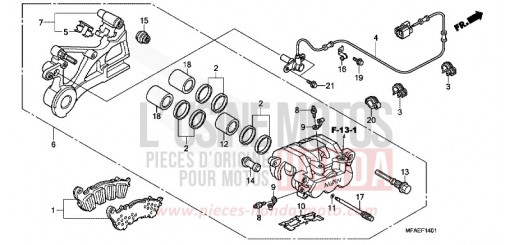 ETRIER DE FREIN ARRIERE (CBF1000A/T/S) CBF1000AA de 2010